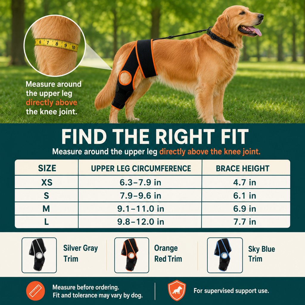 Dog Knee Brace with Support Strap – Reduces Slipping