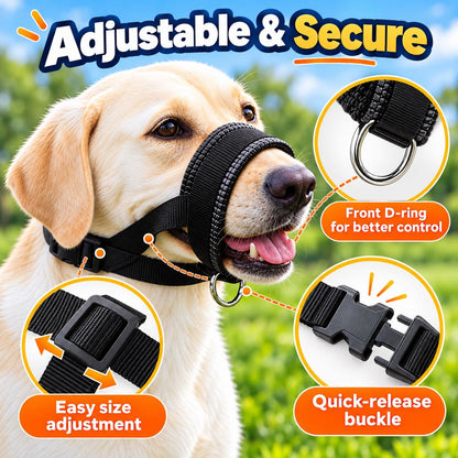 Padded Dog Muzzle – Stops Biting & Scavenging