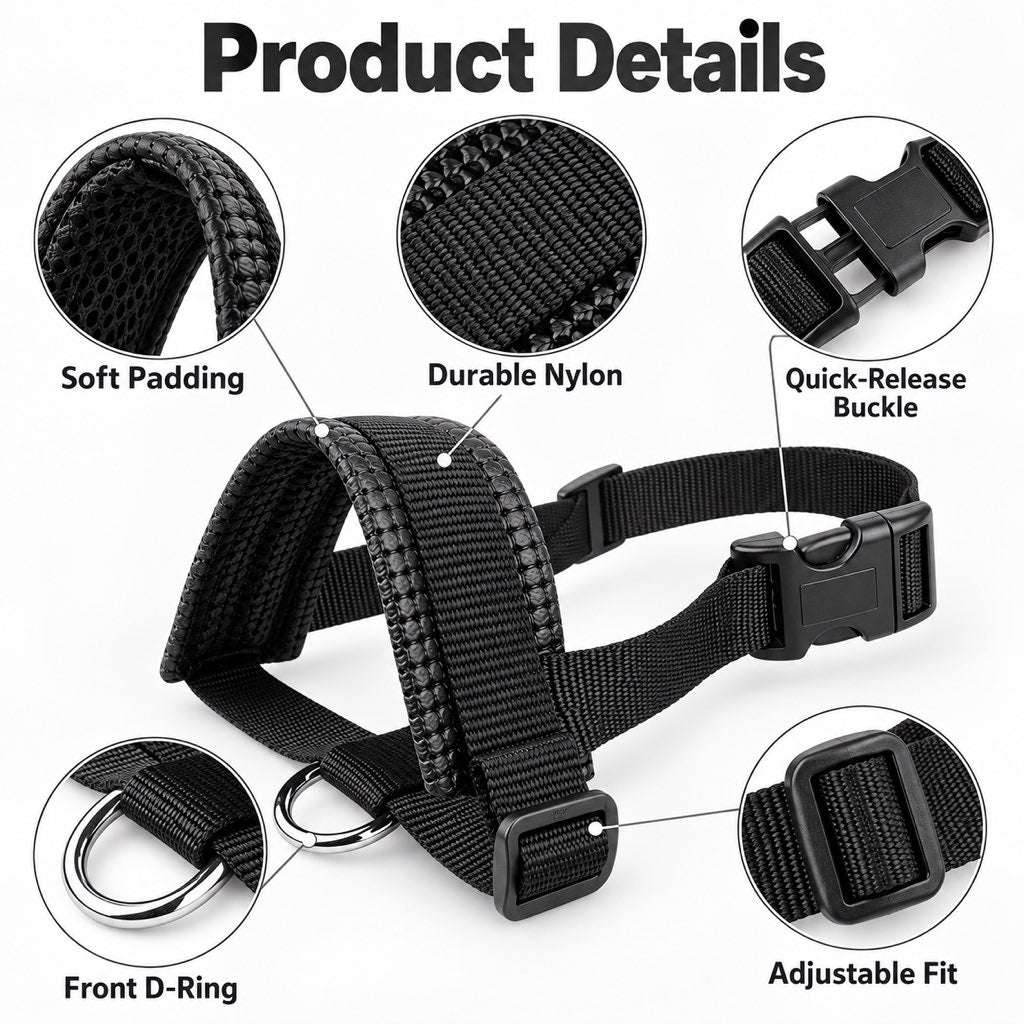 Padded Dog Muzzle – Stops Biting & Scavenging