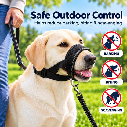 Padded Dog Muzzle – Stops Biting & Scavenging