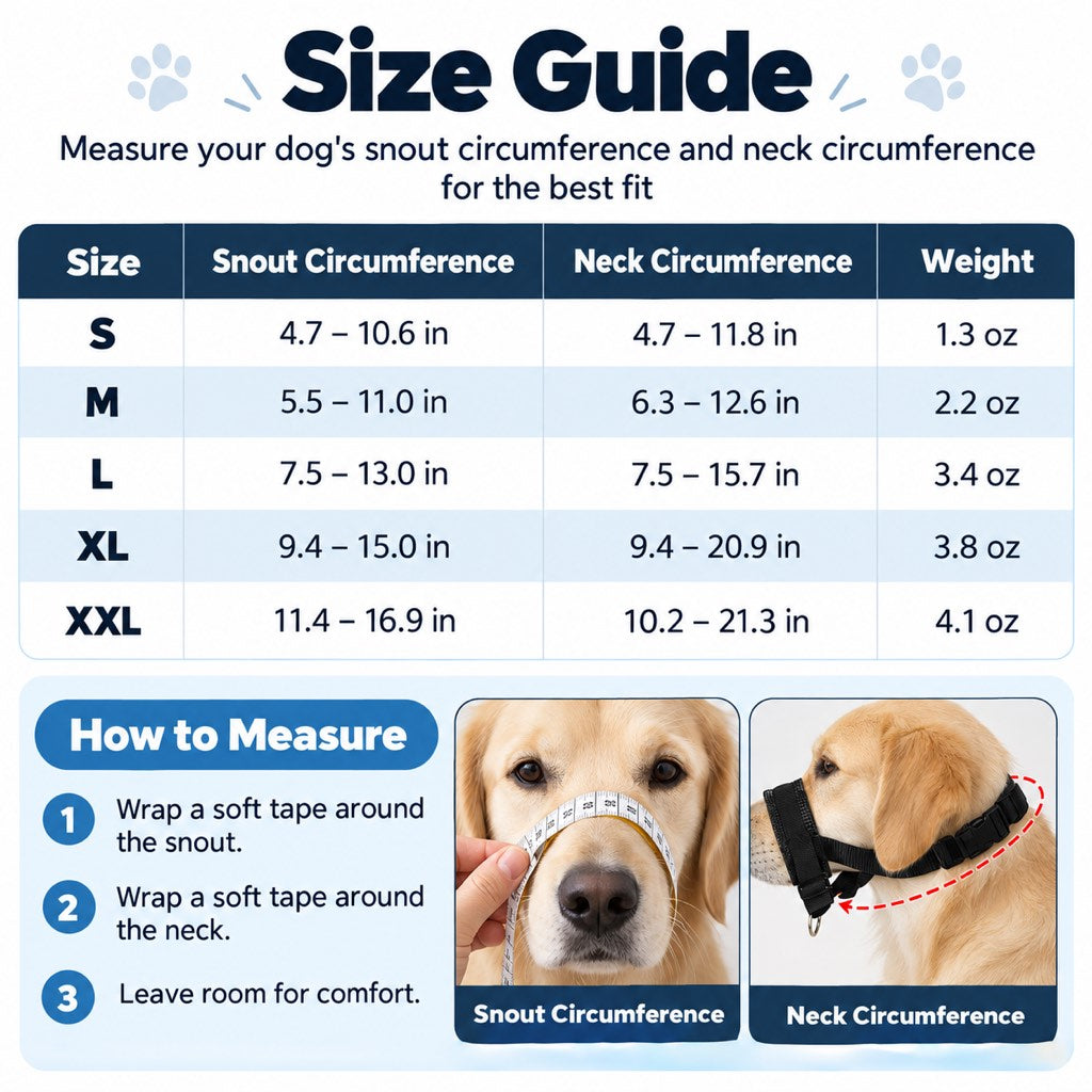 Padded Dog Muzzle – Stops Biting & Scavenging