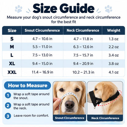 Padded Dog Muzzle – Stops Biting & Scavenging