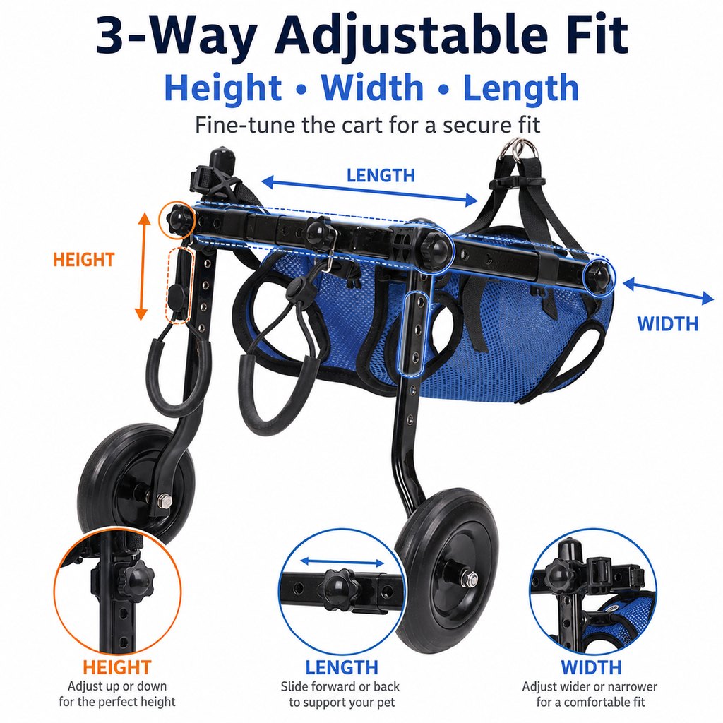 Adjustable Dog Wheelchair – Mobility for Weak Back Legs