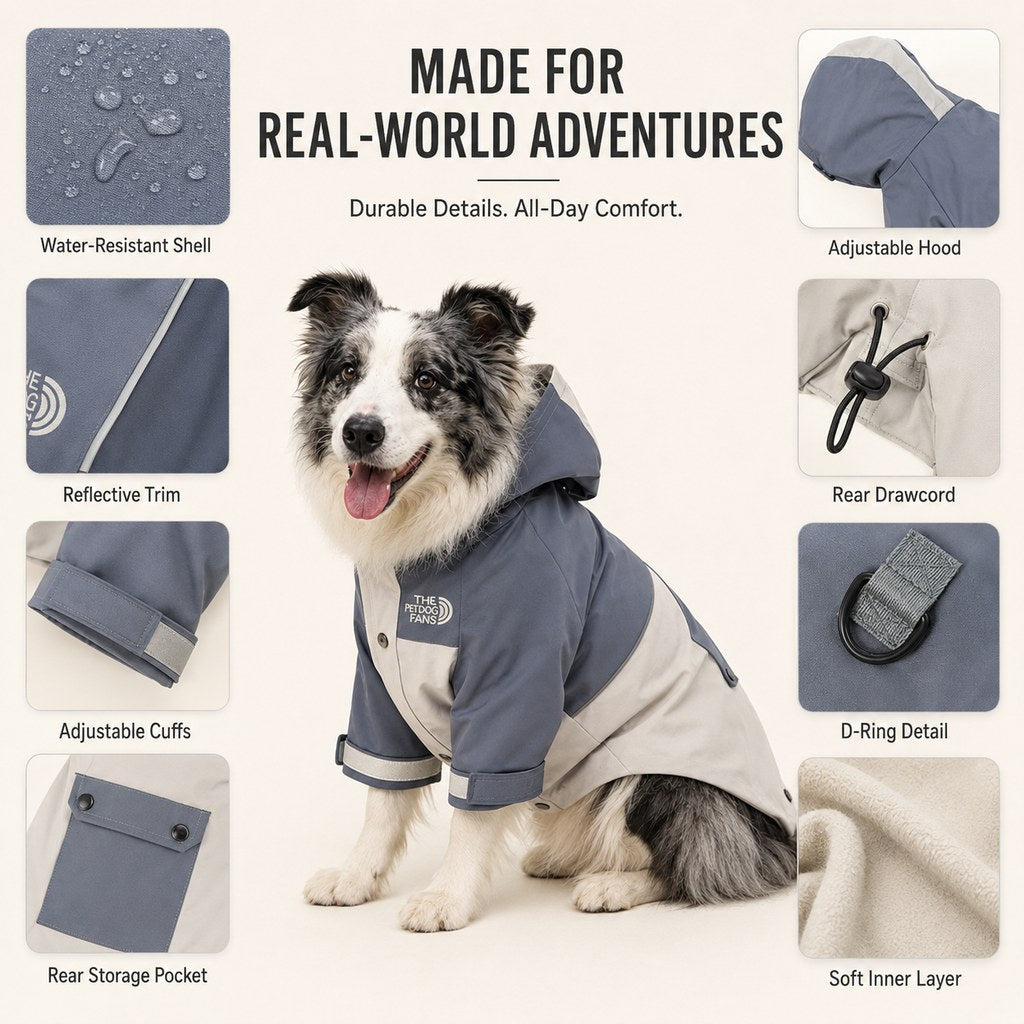 Water-Resistant Dog Windbreaker – Rain & Wind Cover