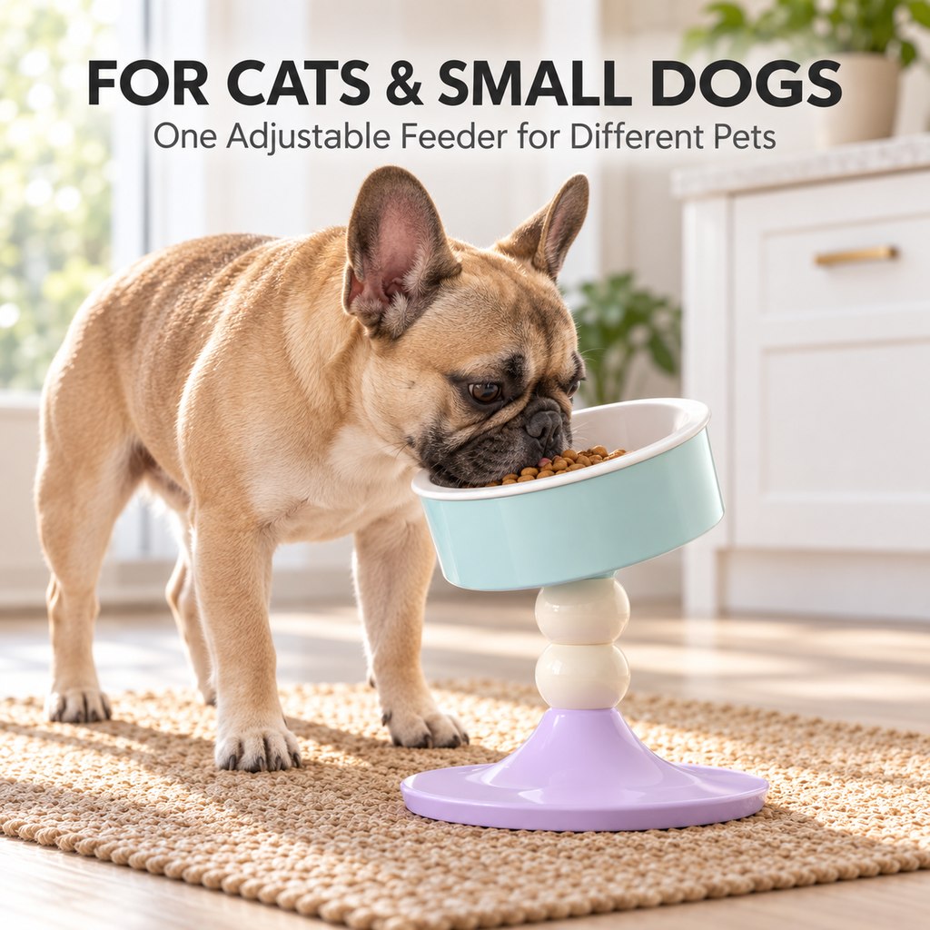 Adjustable Elevated Ceramic Pet Bowl – 20° Tilt
