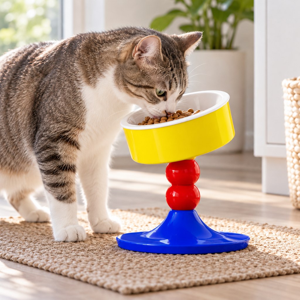 Adjustable Elevated Ceramic Pet Bowl – 20° Tilt