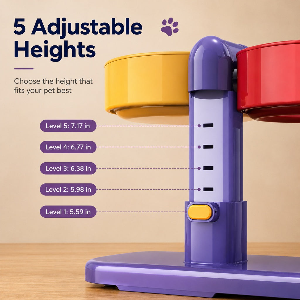 Wall-Mount or Freestanding Pet Bowl – Adjustable Height