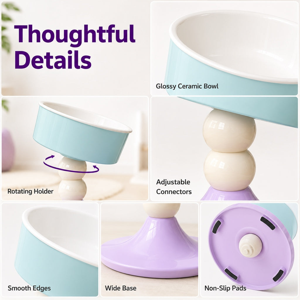 Adjustable Elevated Pet Bowl – 3 Height Modes