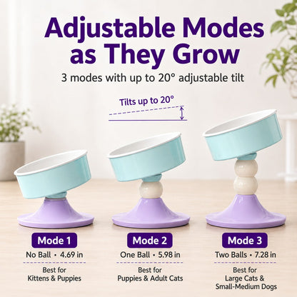Adjustable Elevated Pet Bowl – 3 Height Modes