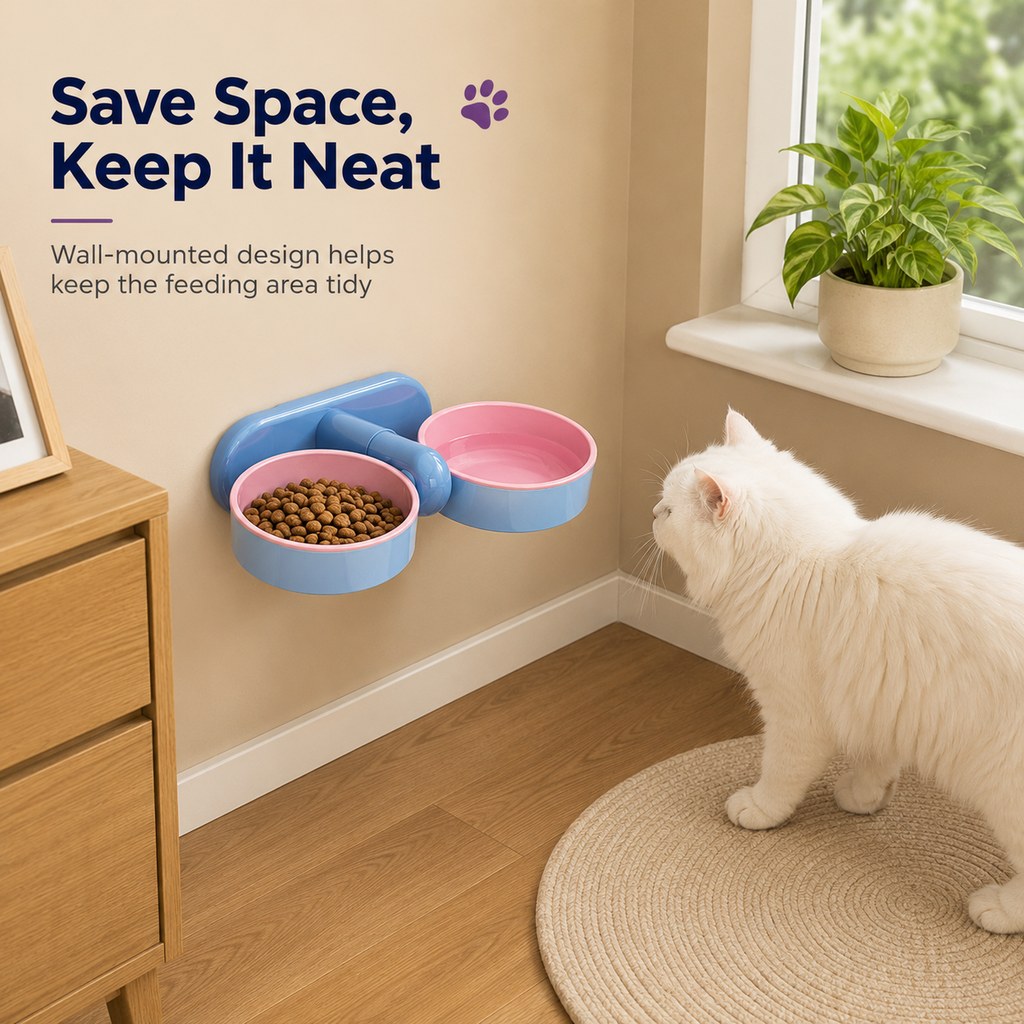 Wall-Mount or Freestanding Pet Bowl – Adjustable Height