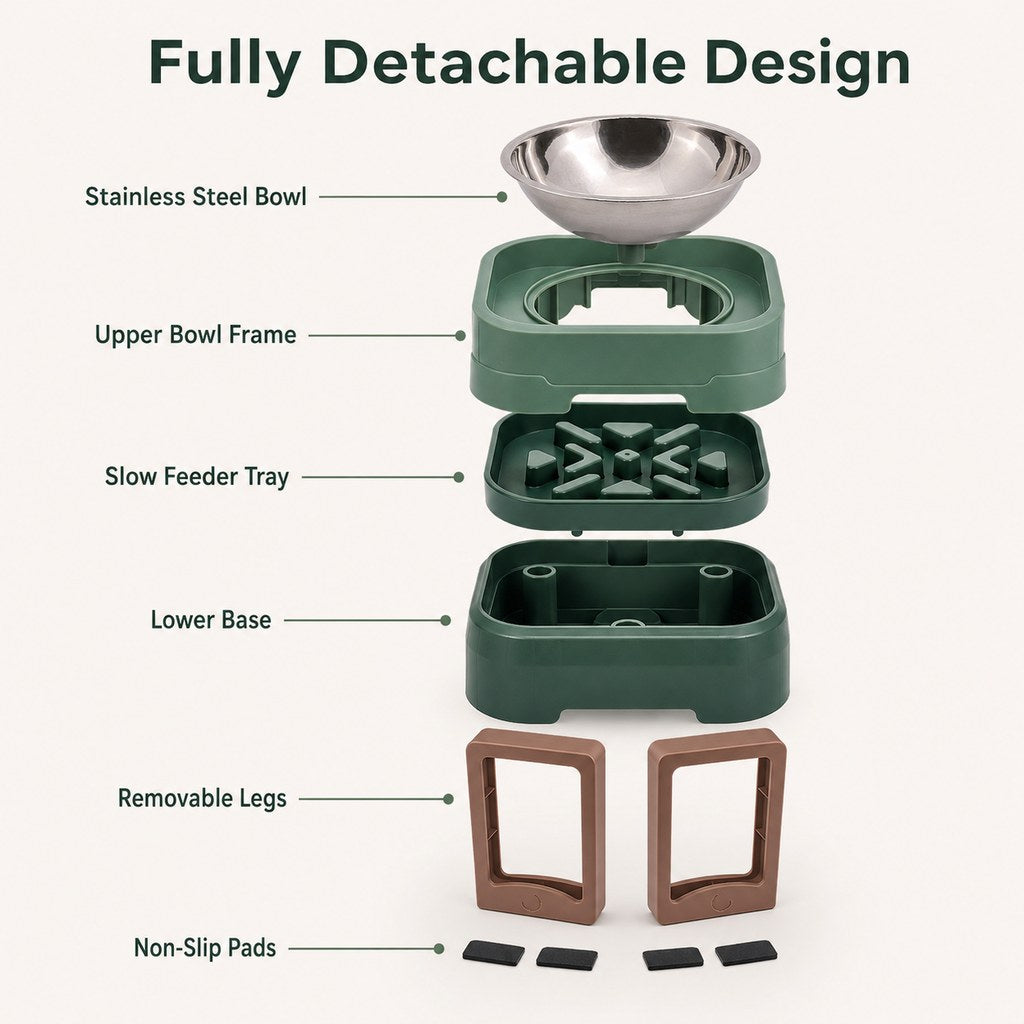 Elevated Slow Feeder Bowl – Slower Meals, Less Mess