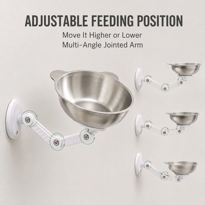 Magnetic Wall-Mounted Pet Bowl – Space-Saving Feeding