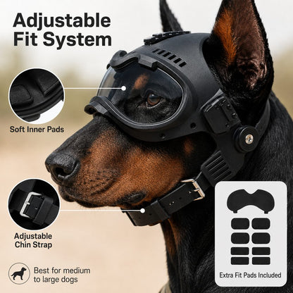 Tactical Dog Helmet with Goggles – Eye Protection Outdoors