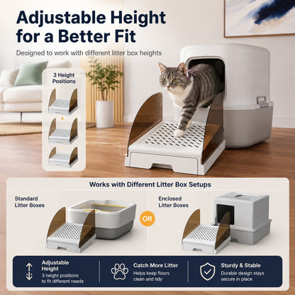 Cat Litter Box Step – Pull-Out Tray, Cleaner Floors