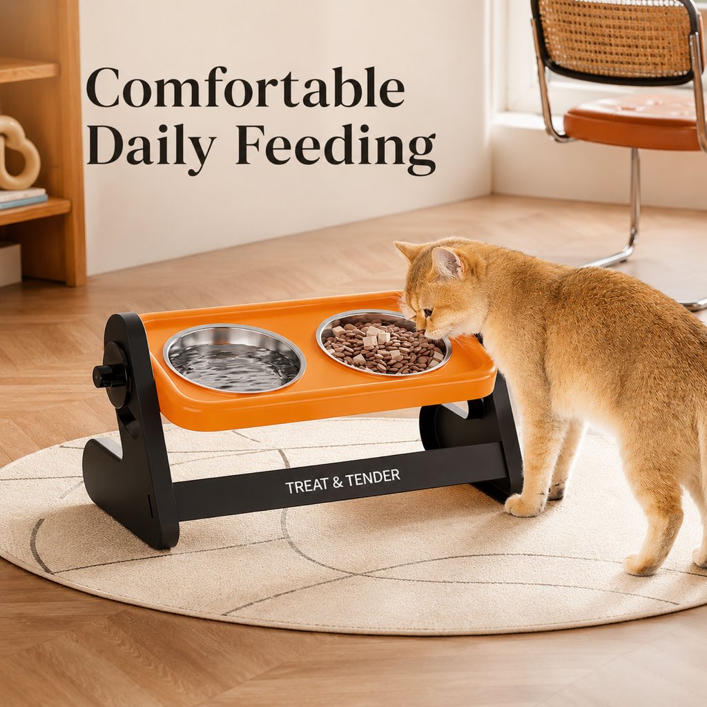 Elevated Tilted Steel Pet Bowls – Easier, Cleaner Meals