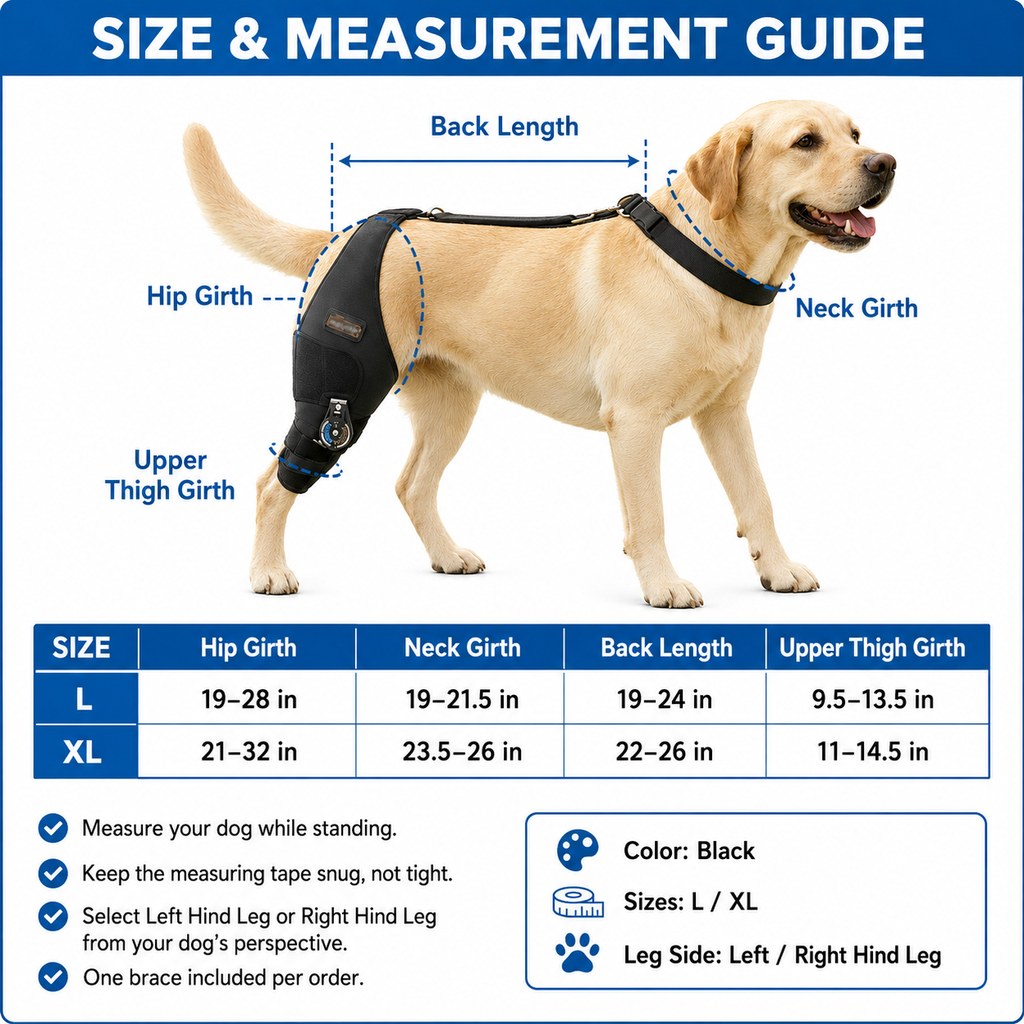 Hinged Dog Knee Brace – Rear Leg Support