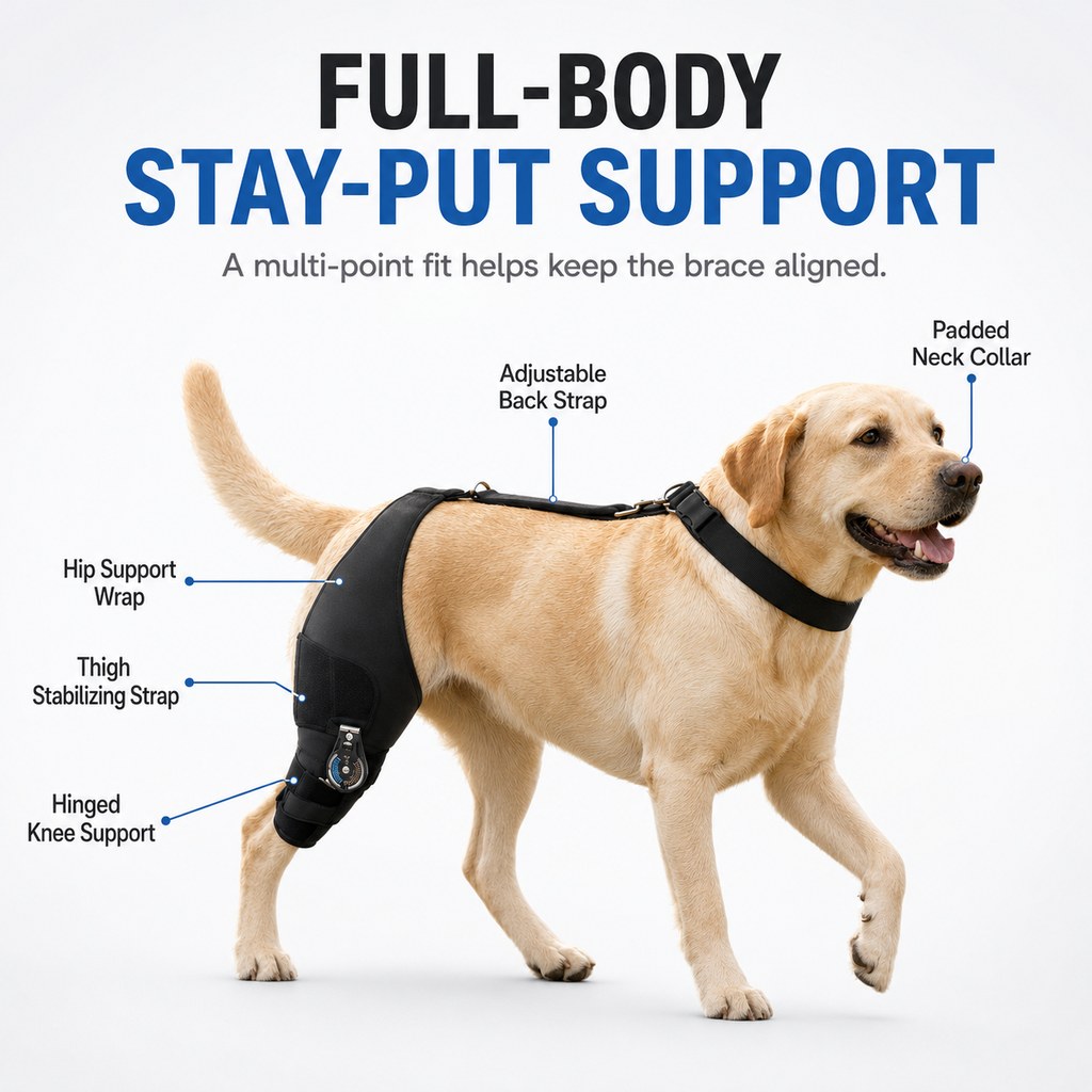 Hinged Dog Knee Brace – Rear Leg Support