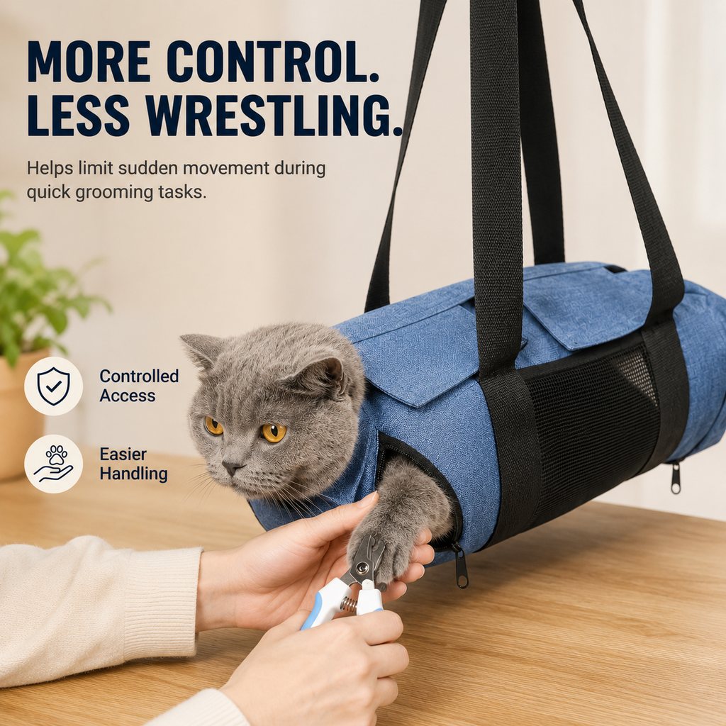 Cat Grooming Restraint Bag – Easy Nail & Ear Care