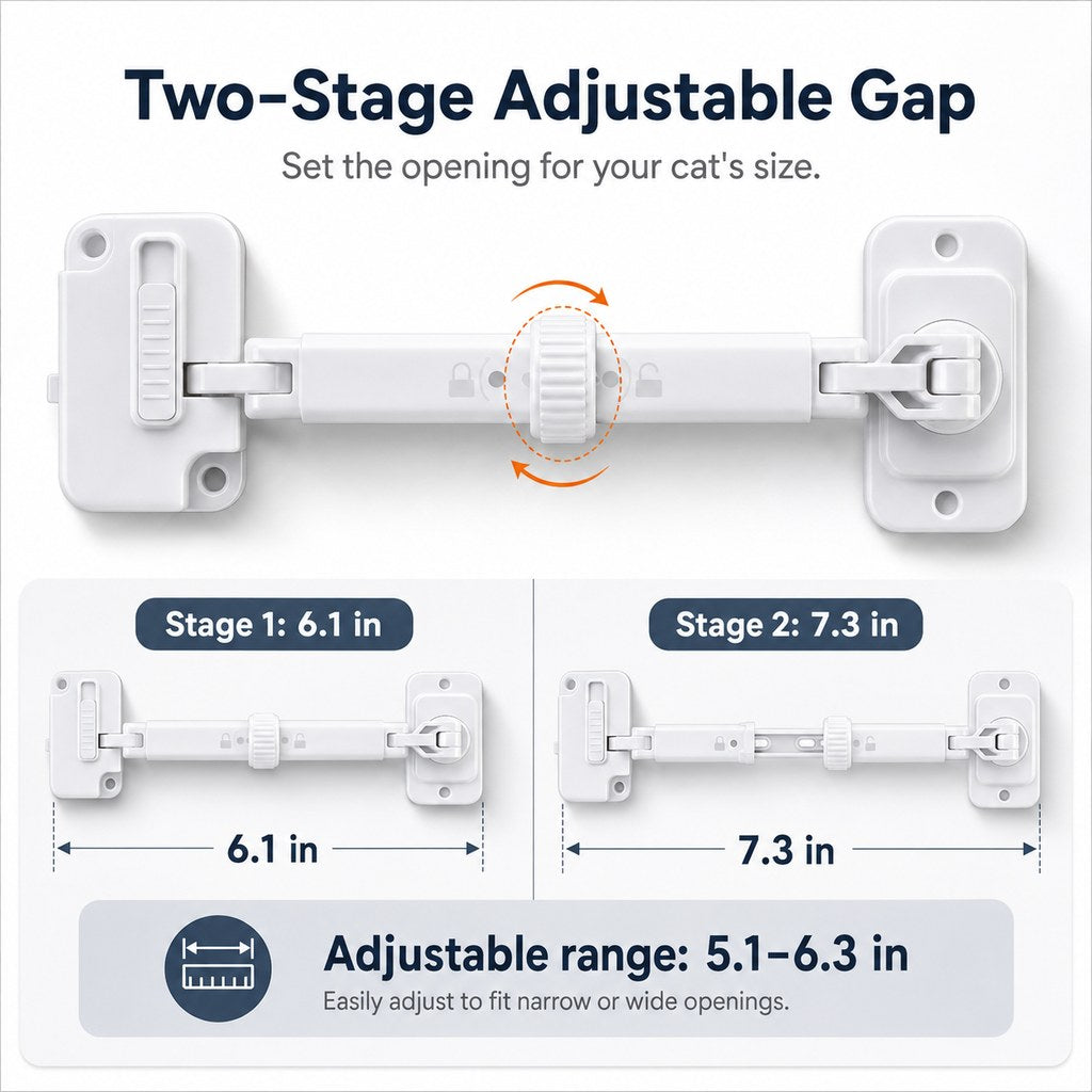 Adjustable Pet Door Latch – Cats In, Dogs Out