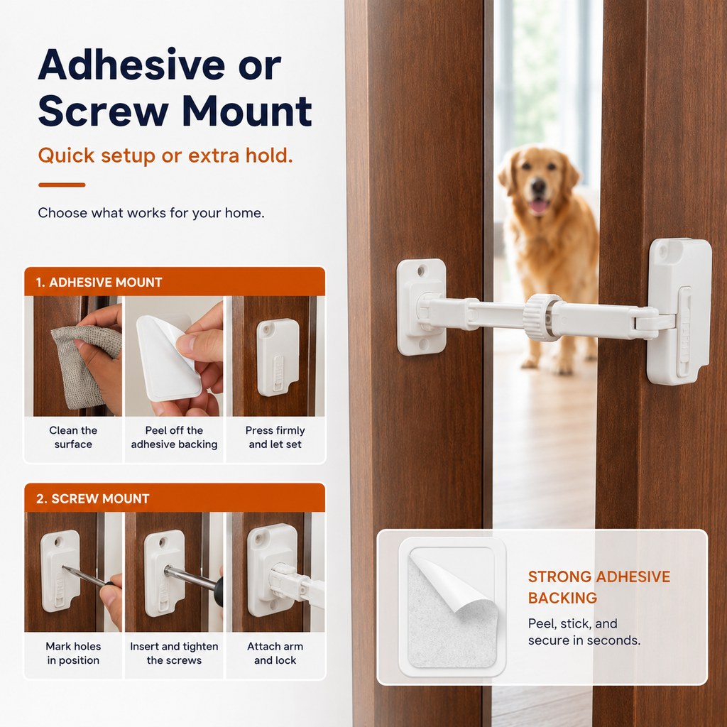Adjustable Pet Door Latch – Cats In, Dogs Out