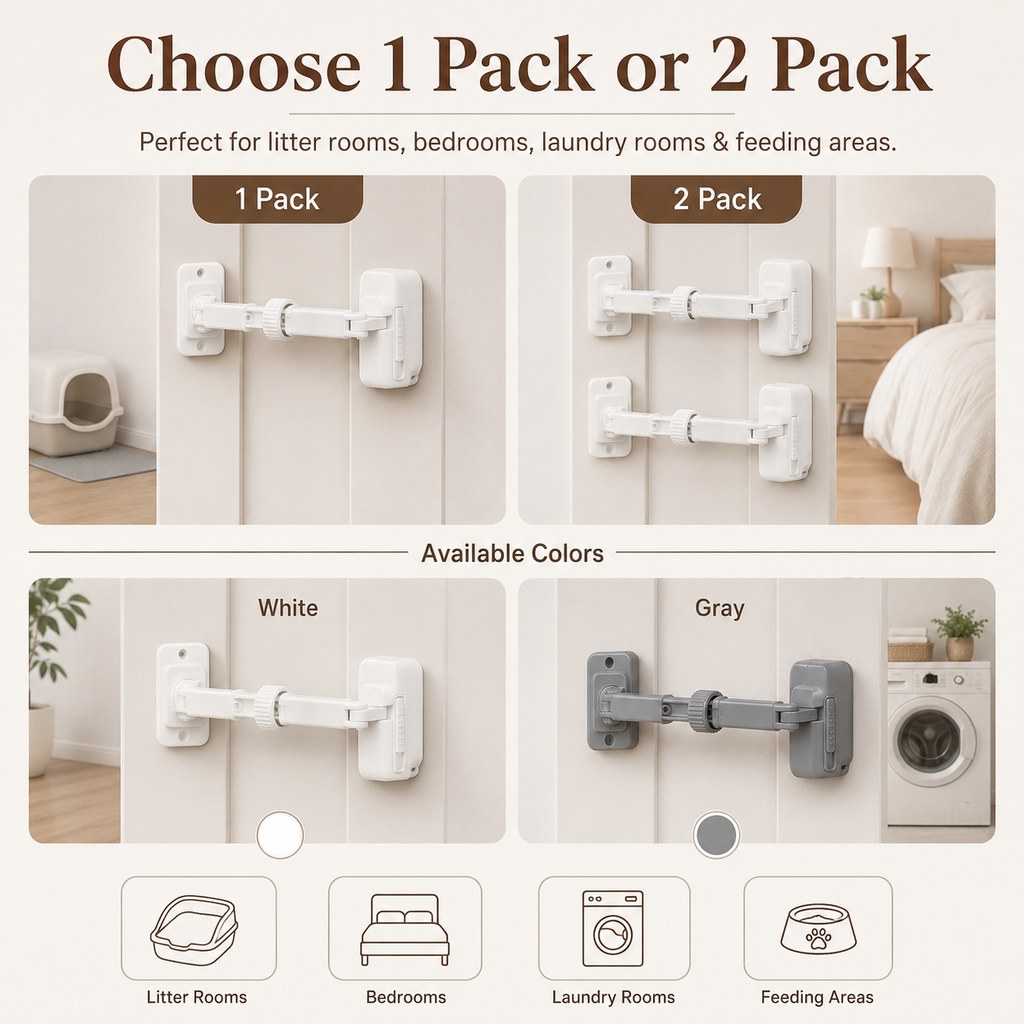 Adjustable Pet Door Latch – Cats In, Dogs Out