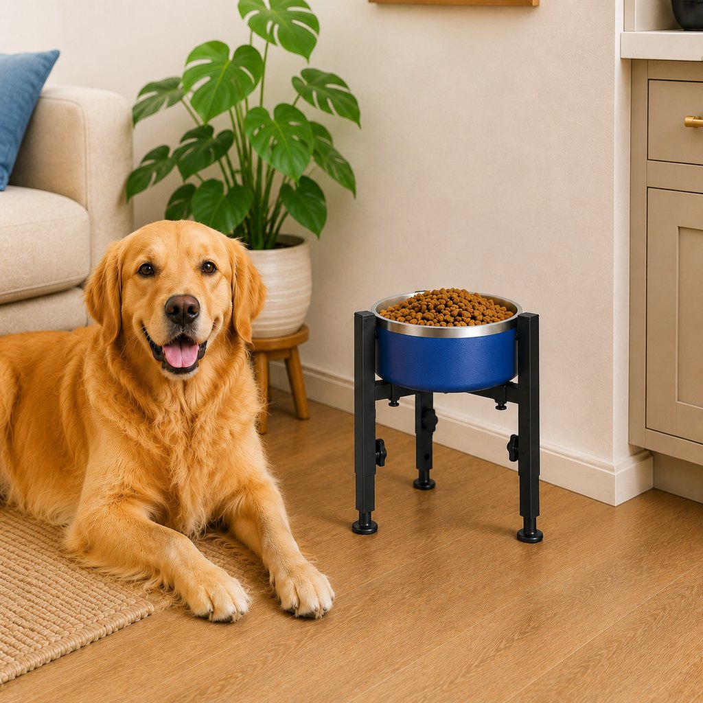Adjustable Raised Dog Bowl Stand – No-Bend Meals