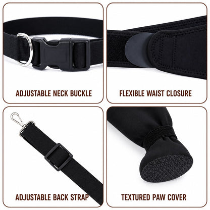 Rear Leg Recovery Sleeve with Paw Cover – Limits Licking