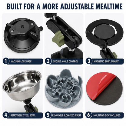 Suction Slow Feeder Bowl – Floor or Wall Setup