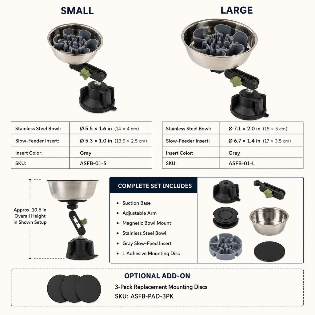 Suction Slow Feeder Bowl – Floor or Wall Setup