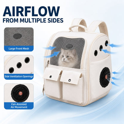 Dual-Fan Cat Carrier Backpack – Cooler, Less Stuffy Trips