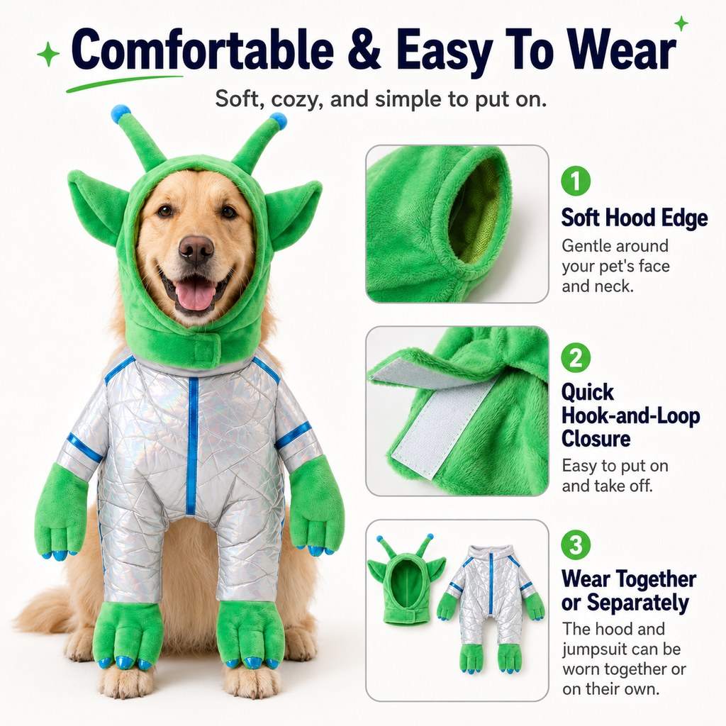 Green Alien Pet Costume – Funny Halloween Look