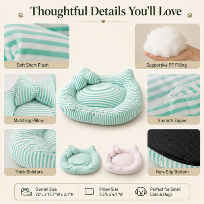 All-Season Bolster Pet Bed – Pillow Included