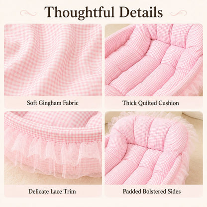 Cushioned Bolster Pet Bed – Raised Sides