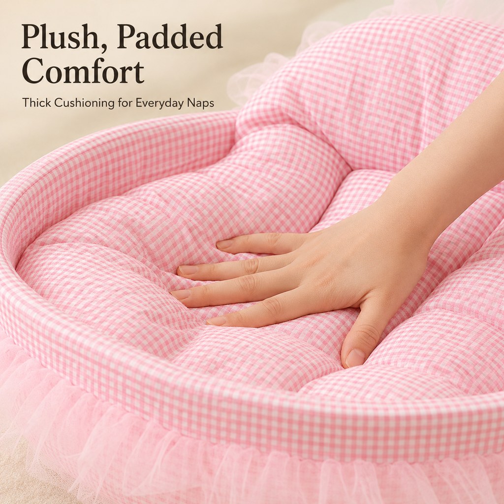 Cushioned Bolster Pet Bed – Raised Sides