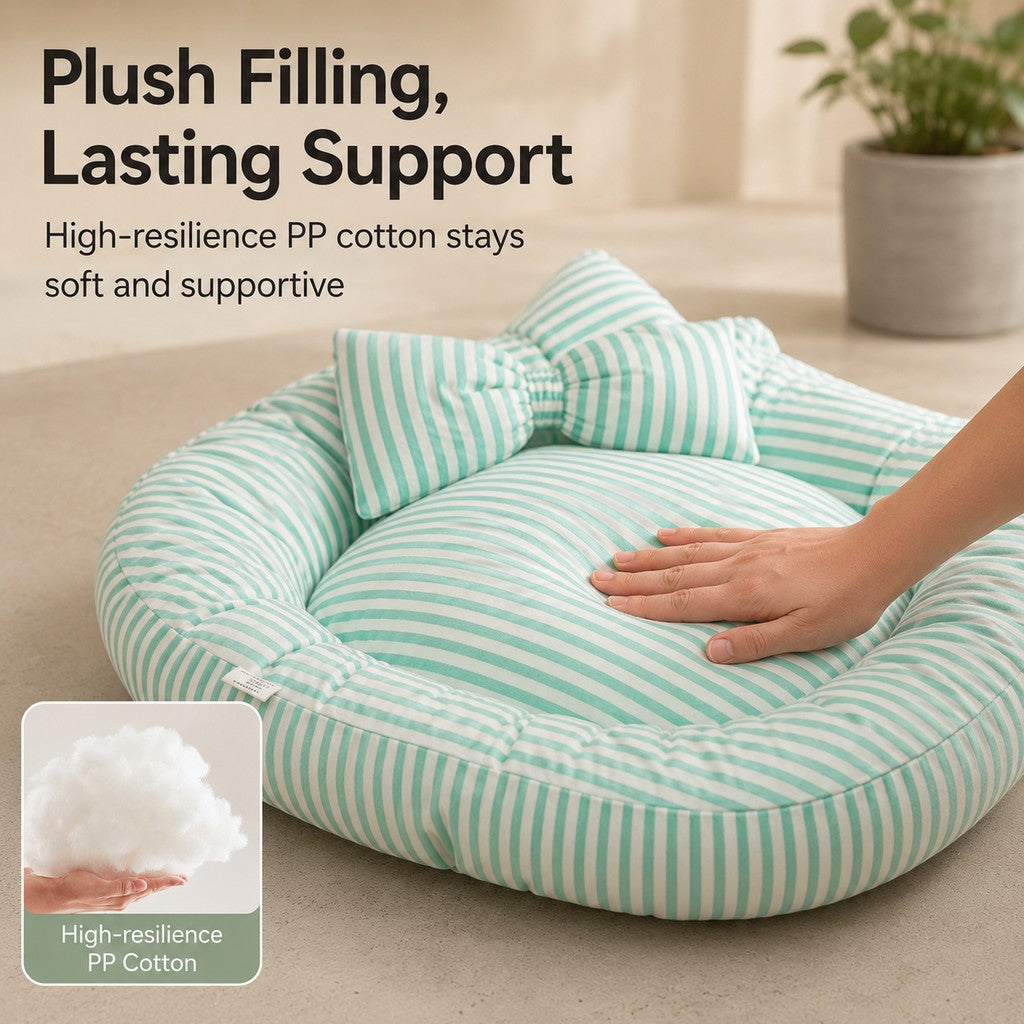 All-Season Bolster Pet Bed – Pillow Included