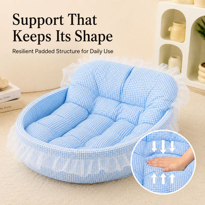 Cushioned Bolster Pet Bed – Raised Sides