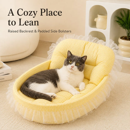 Cushioned Bolster Pet Bed – Raised Sides