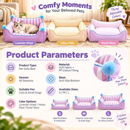 All-Season Pet Sofa Bed – Bolsters & Pillow