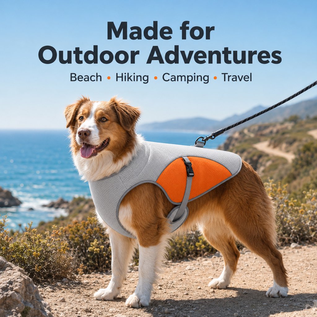 Wet-to-Cool Dog Cooling Jacket – Hot Weather Comfort