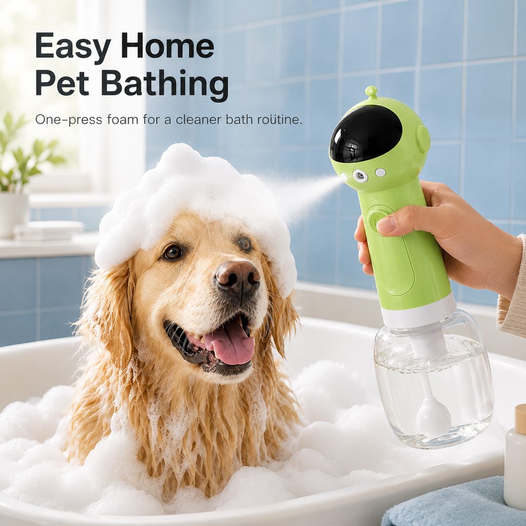 Pet Bath Foam Sprayer – Dense Bubbles, Less Scrubbing
