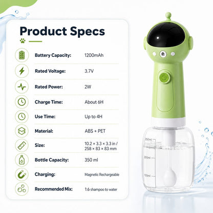 Pet Bath Foam Sprayer – Dense Bubbles, Less Scrubbing