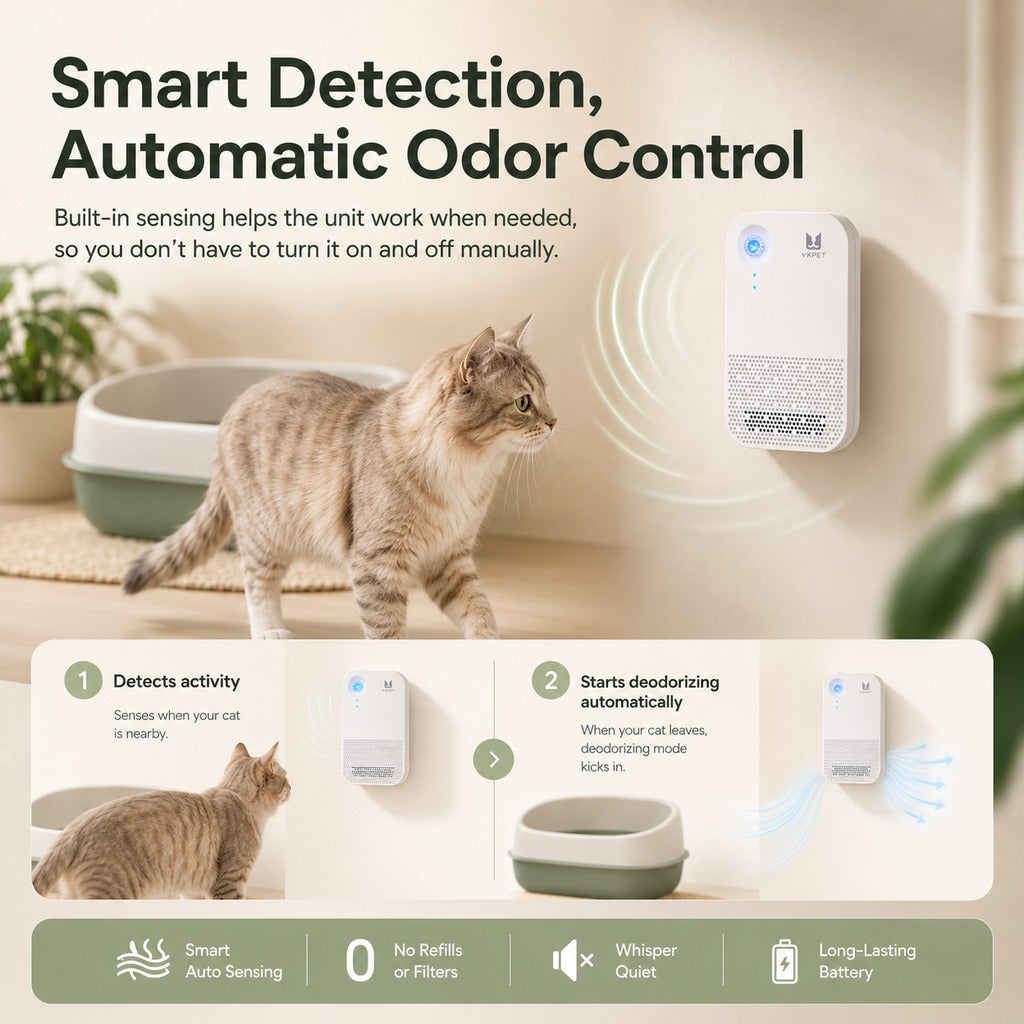 Smart Litter Box Deodorizer – Auto-Sensing Odor Control