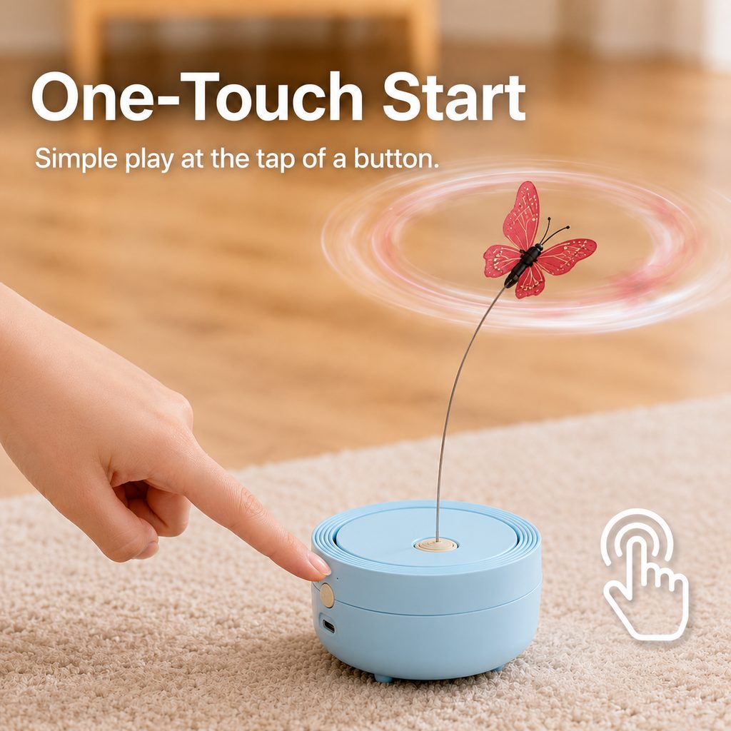 Automatic Butterfly Cat Toy – Hands-Free Self-Play
