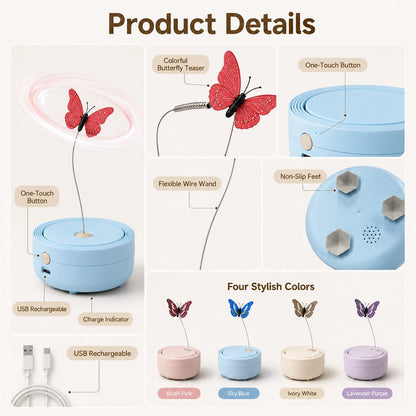 Automatic Butterfly Cat Toy – Hands-Free Self-Play