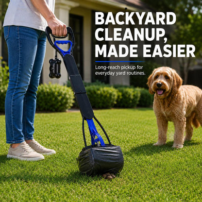 Foldable Long-Handle Pooper Scooper – One-Hand Pickup