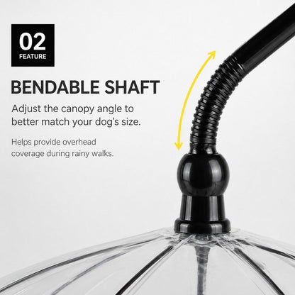 Clear Dog Umbrella with Leash – Dry Rainy Walks