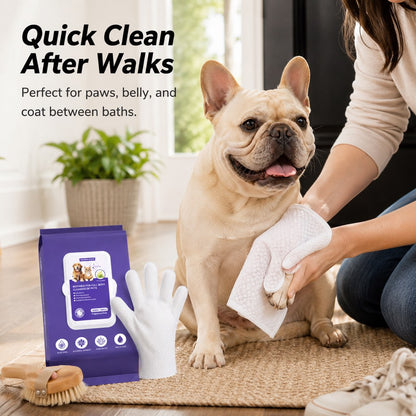 Frenchie Grooming Kit – Brush & Rinse-Free Cleaning Gloves