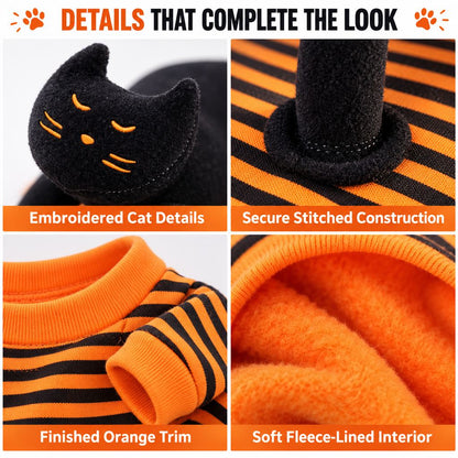 Black Cat Rider Pet Costume – Funny 3D Halloween
