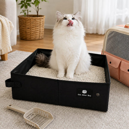 Foldable Travel Cat Litter Box – Leak-Proof