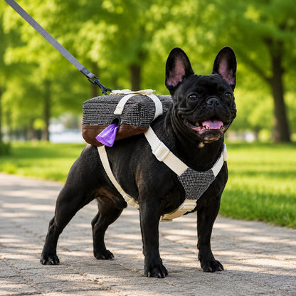 Frenchie Backpack Harness – No Neck Pulling, Carry Essentials